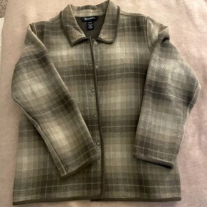 Sage Green Plaid Denim & Co SHACKET